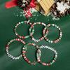6-Piece Christmas Clay Bead Bracelet Set – Festive Red & Green Stackable Bangles with JOY/MERRY Charms, Xmas Party Gift for Women & Girls
