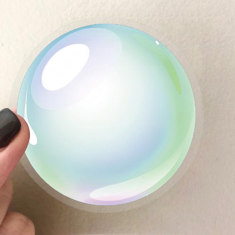 50 Transparent Cartoon Watercolor Bubble Sticker Pack Waterproof Transparent PET Hand Account Decorative Guitar Notebook