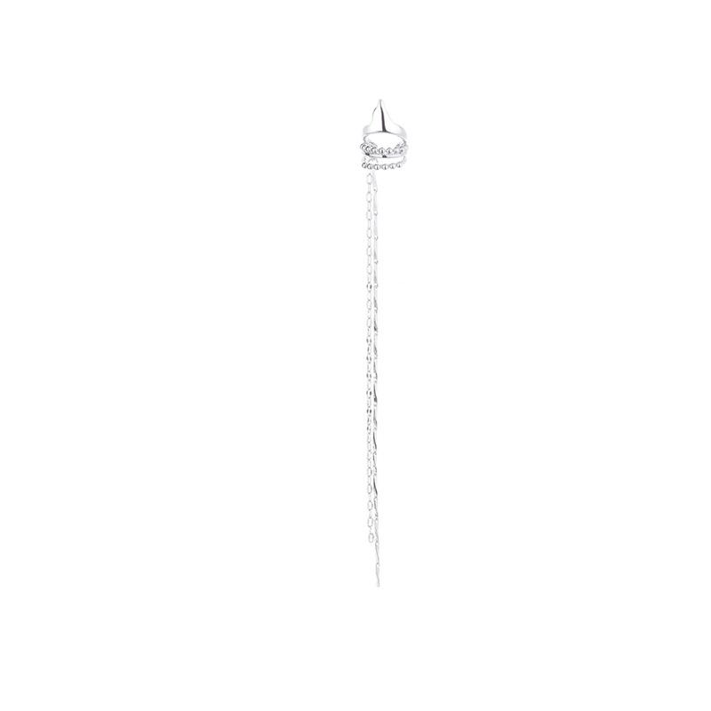 Spring Dawn Geometric Tile Chain Long Ear Cuff