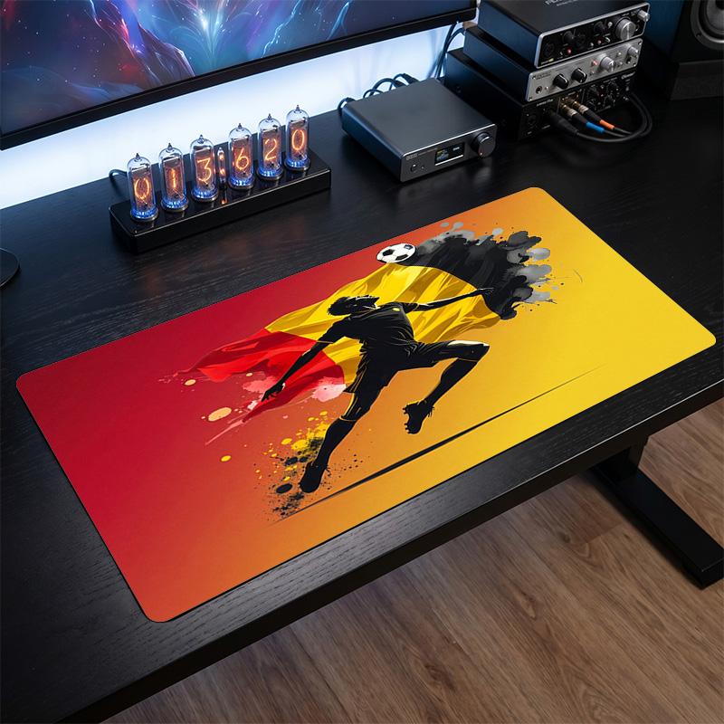 Belgium Football Crest Mouse Pad, Extended Non Slip Rubber Desk Mat for Gaming Office Laptop Fan Gift