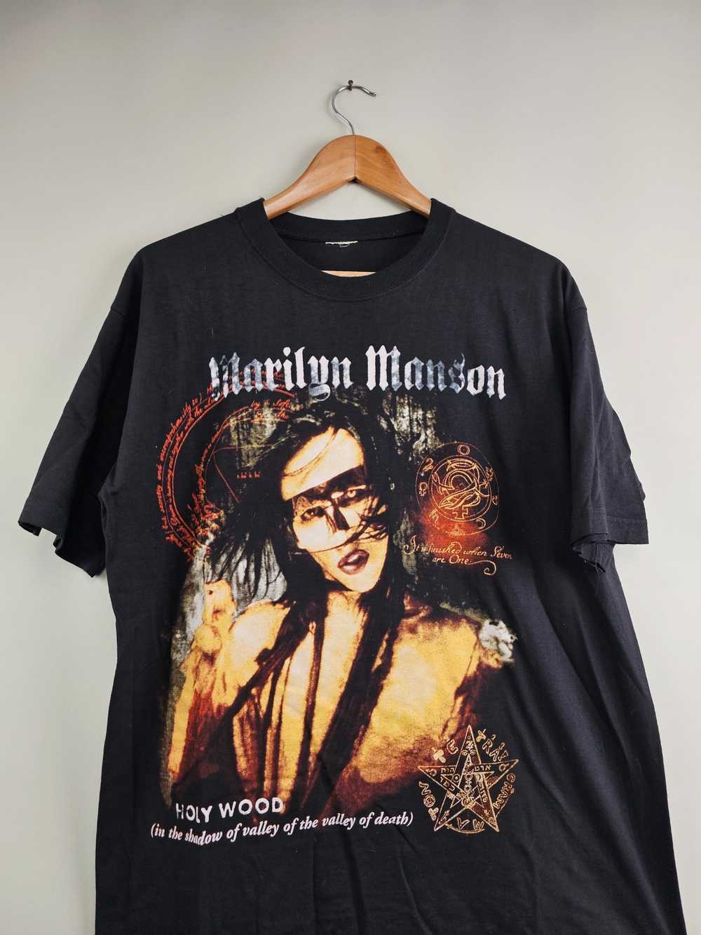 2001 Marilyn Manson Hollywood Guns God and Government Unisex Tshirt KH7084 XXXXL