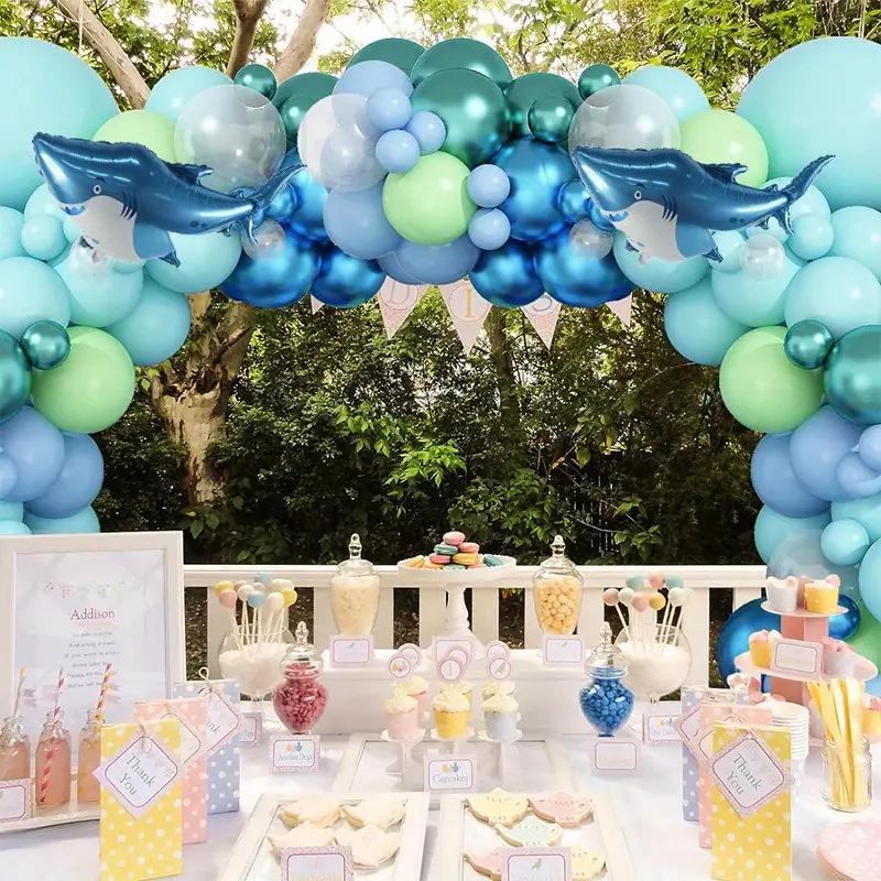 Blue Ocean Shark Balloon Arch Party Decoration Set