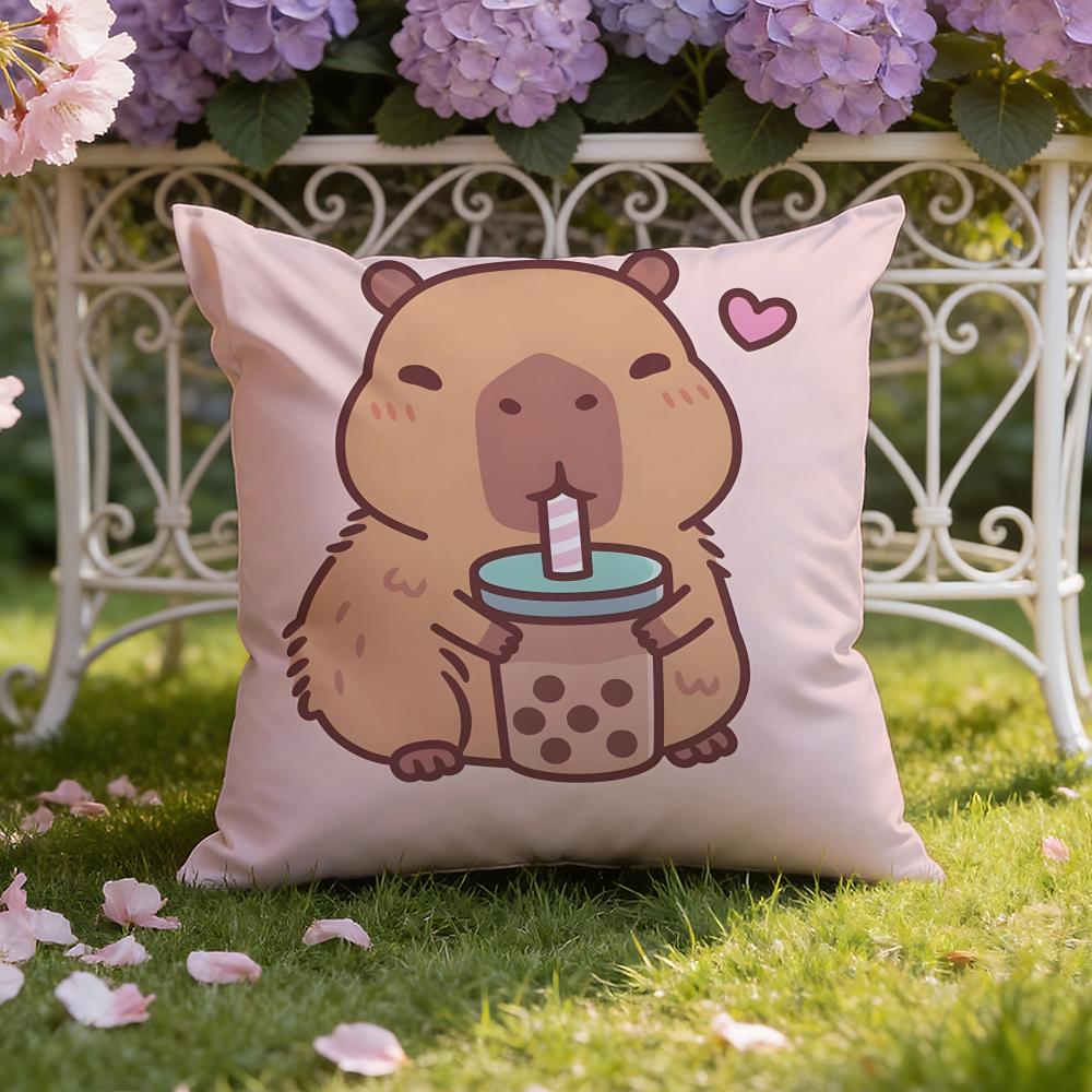 Cute C-Capybara Cushion Cover Home & Car Dual-Scene Pillow Cover: Reversible for Premium Comfort