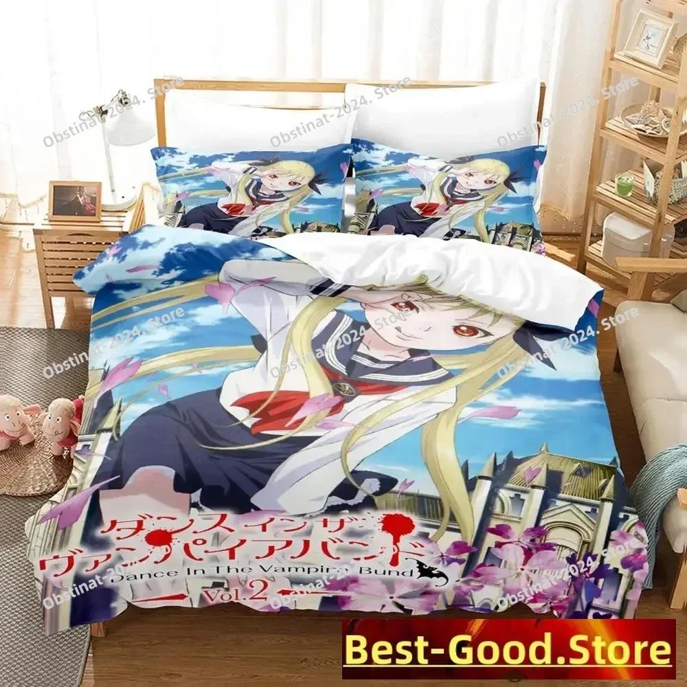 New Dance In The Vampire Bund Bedding Set Print With Pillowcase Bed Duvet Cover Soft Single Double Queen Super King Size