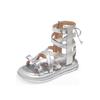 Summer Girls Sandals 2025 Children's Shoes Soft Sole High-top Roman Shoes Foreign Silver Princess Style Girls Shoes