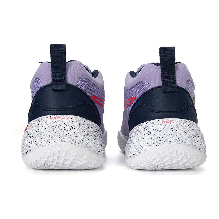 Puma Playmaker Round Toe Lace-Up Slip-Resistant Durable Low-Top Basketball Shoes Men Sneaker Purple White Red 377576-04