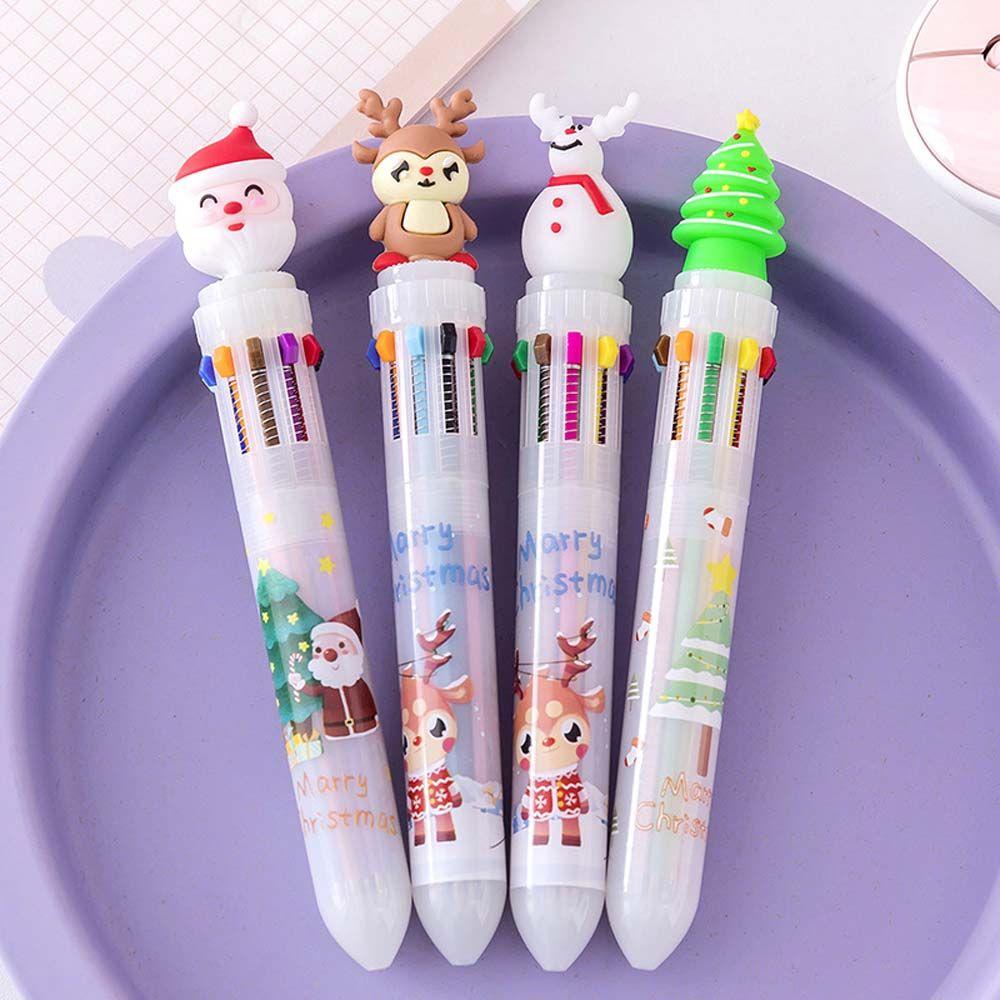 Snowman Santa Claus Writing Supplies Oil Pen Xmas Ball Pen Christmas Ballpoint Stationery