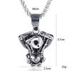 Motorcycle Heart Titanium Steel Necklace Men's Retro Versatile Hip Hop Trendy Versatile Accessories