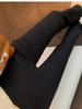 Women's Plus Size Black Velvet Yoga Flare Pants - High Waist, Slimming, Autumn/Winter Outerwear