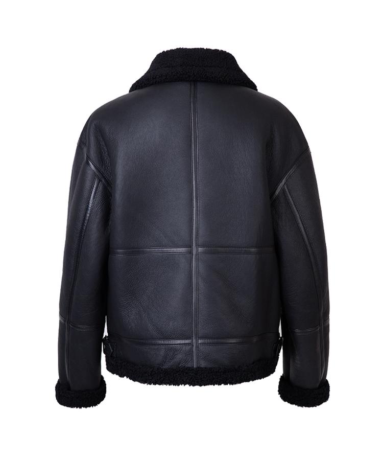 Strike Chronos Lambskin Shearling Mouton Jacket (Black)