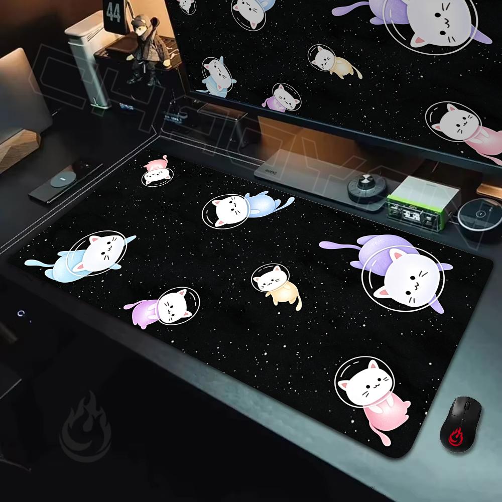 Starlight And Space Cats Mouse Pad Large Computer Office Game Table Mats Rubber Antislip Xxl Mouse Mat Hdp Long Desk Pads