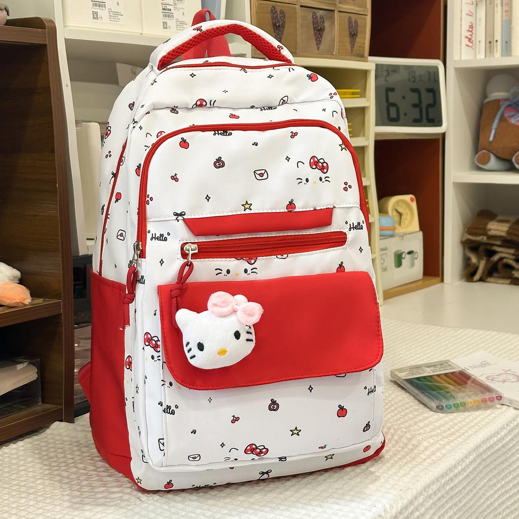 Schoolbag Junior High School High School Student Schoolbag Female Cute Bow Kitten Backpack College Style Cartoon Small Fresh Backpack
