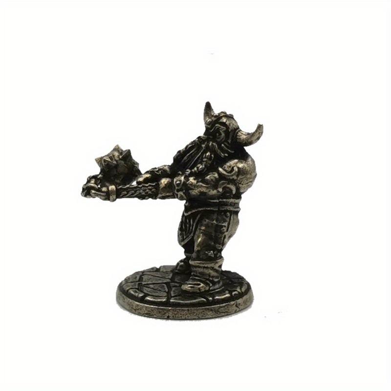 1PC Dwarf Legion Meteor Hammer Soldiers Models Toy Figurines Miniatures Metal Copper Mens Gifts Desktop Ornaments Decorations