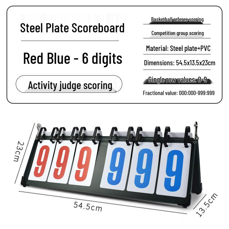 Multi-Sport Flip Scoreboard for Basketball, Billiards, Table Tennis, and Volleyball