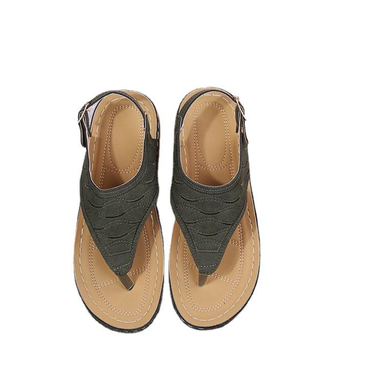 Foreign trade 2025 summer new European and American large-size pinch foot thick-soled sandals light and versatile women's shoes are not tired
