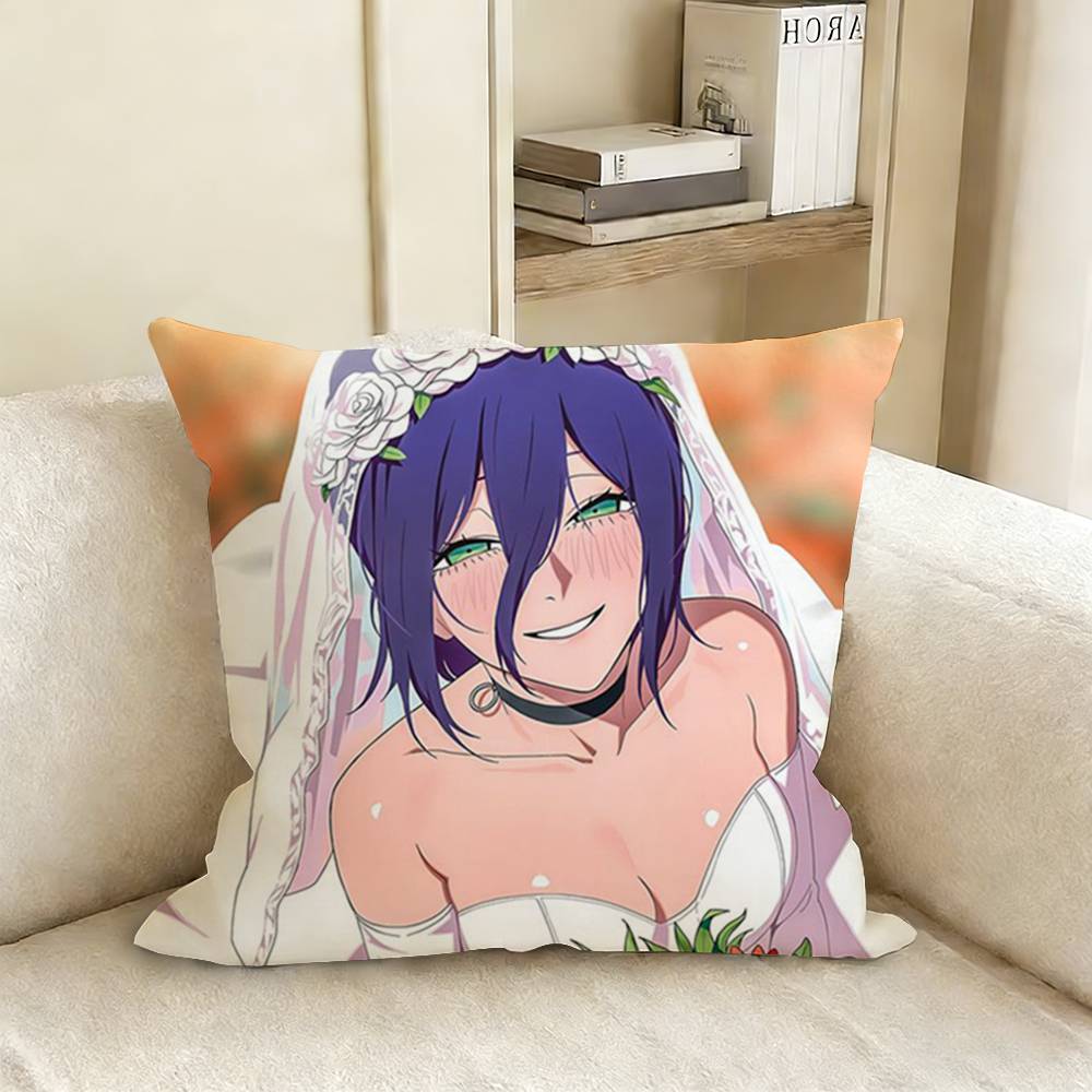 CChainsaw Man Cool RReze Pillow Case Living Room Sofa Cushion Cover Suitable For Home Bedroom Room Decoration