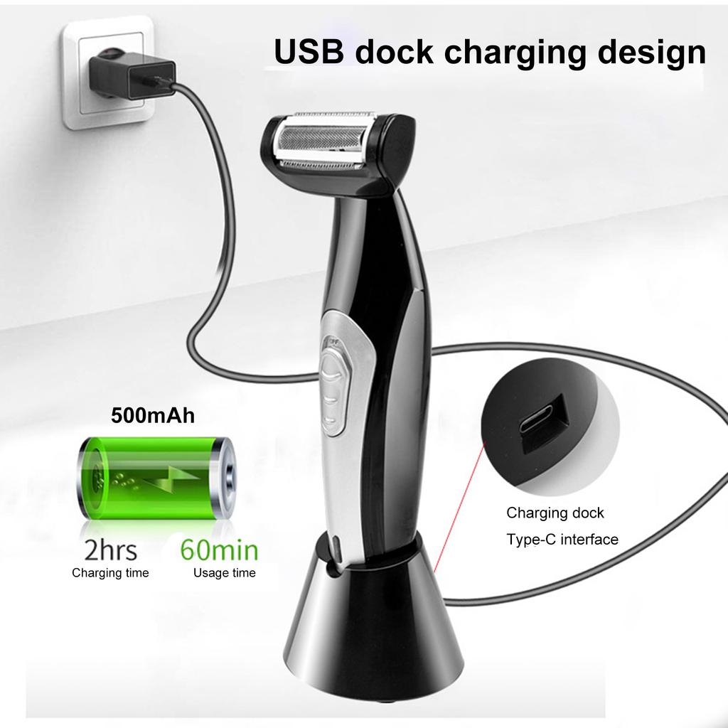 Electric Back Hair Remover Men s Full Body Hair Shaver Trimmer Detachable Foldable Handle Whole Body Washable Wet and