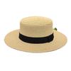 Summer Sun Protection Beach Flat-Brimmed Straw Hat Straw Woven Sunshade Hat Beach Wide-Brimmed Hat