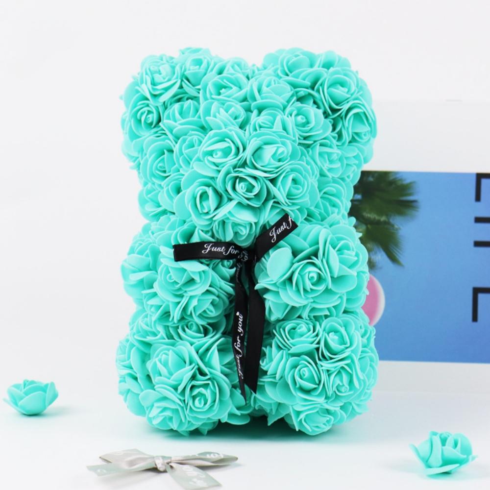 1 ks Umělé květiny 25cm Medvídek z růží Dárek k výročí pro přítelkyni Vánoce Valentýn Narozeninový dárek Pro svatební oslavu