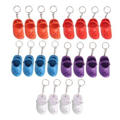 20Pcs Slipper Keychain Assorted Colors Soft Flexible Silicone Sturdy Hole Shoes Keychain for Bag