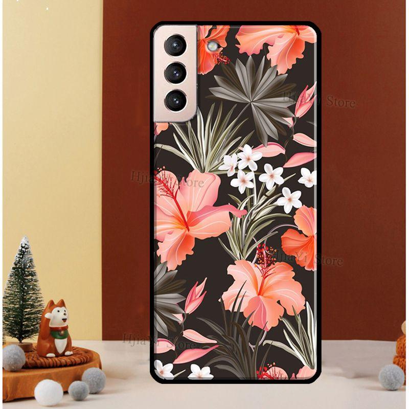 Tropical Paradise Hawaiian Flower Phone Case For Samsung Galaxy S21 S20 FE S8 S9 S10 Note 10 Plus Note 20 S22 Ultra Cover