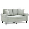 Vidaxl 2-Osobowa Sofa Z Poduszkami, Jasnoszara, 120 Cm, Aksamit