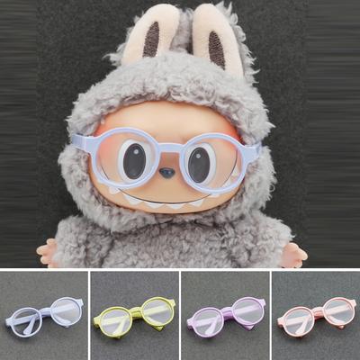 Für Labubu-Brille, 6,5 cm, süße Plastikbrille für 15 cm Labubu Macaron und 60 cm BJD-Puppen und 1/3 BJD-Puppen, Spielzeugbrillen-Zubehör
