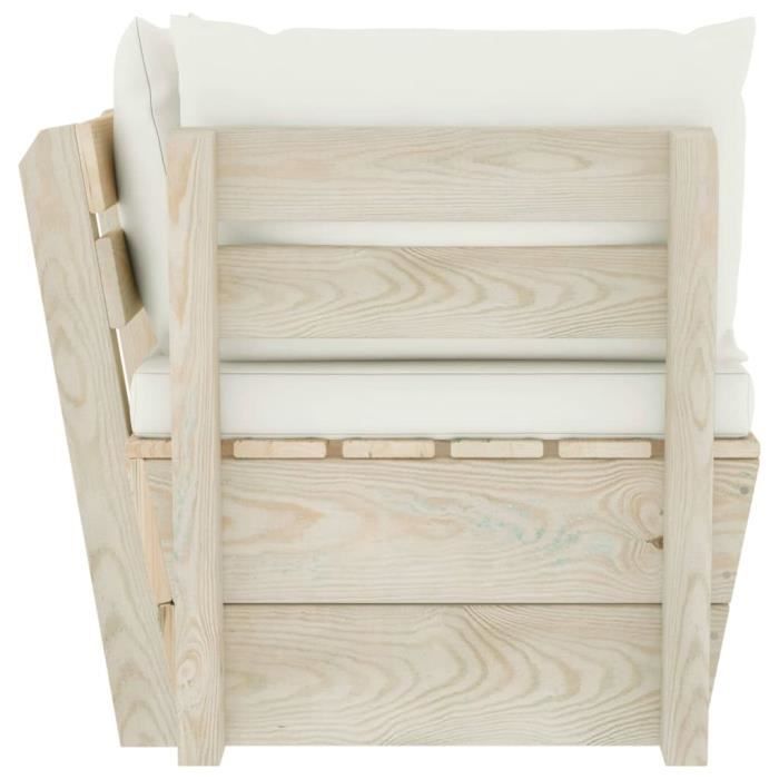 Canapé d'angle - vidaXL - Palette de jardin - Épicéa imprégné - 4 personnes - Coussins inclus