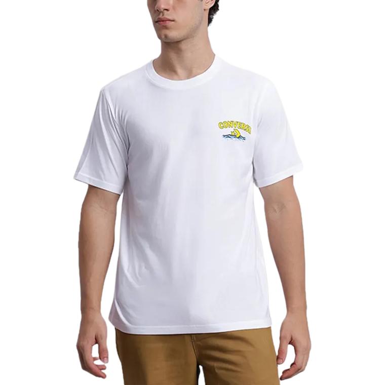 Converse HIGH SUMMER RIVER TOURS T Shirt Men's White 10026675-A02