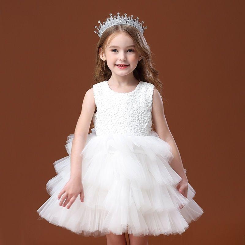 Summer Vest Dress Princess Dress Fluffy Gauze Dress Performance Costume Set Girls' Dress Sleeveless