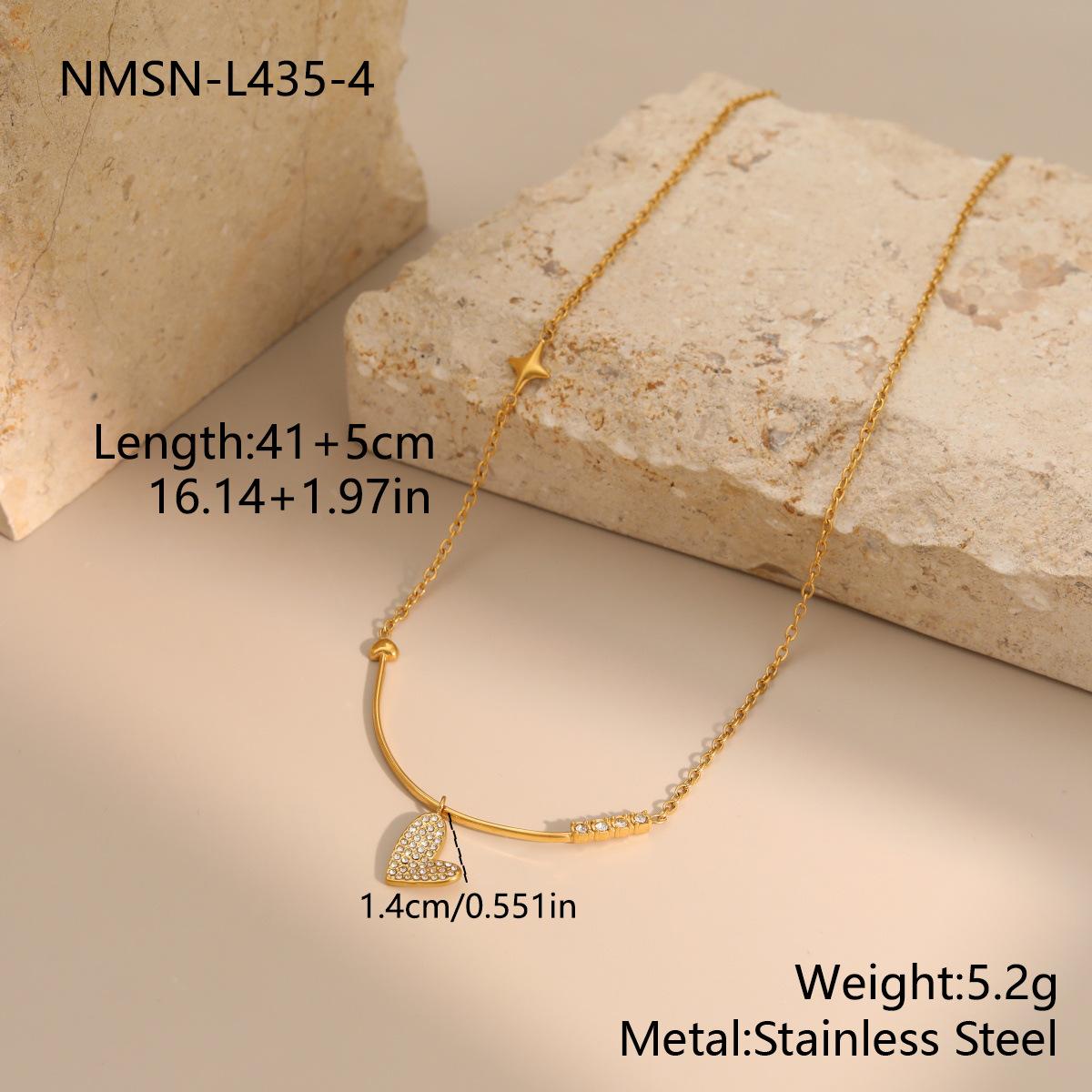 GEMCHIC Women s Heart Pendant Layered Necklace Set Stainless Steel Gold Plated Choker for Fashion Daily Wear