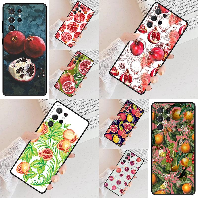 Tropical Pomegranate Pattern Cell Phone Case for Samsung Galaxy S26 Ultra S25 S24 S23 S22 S21 S20 Note10 Cover