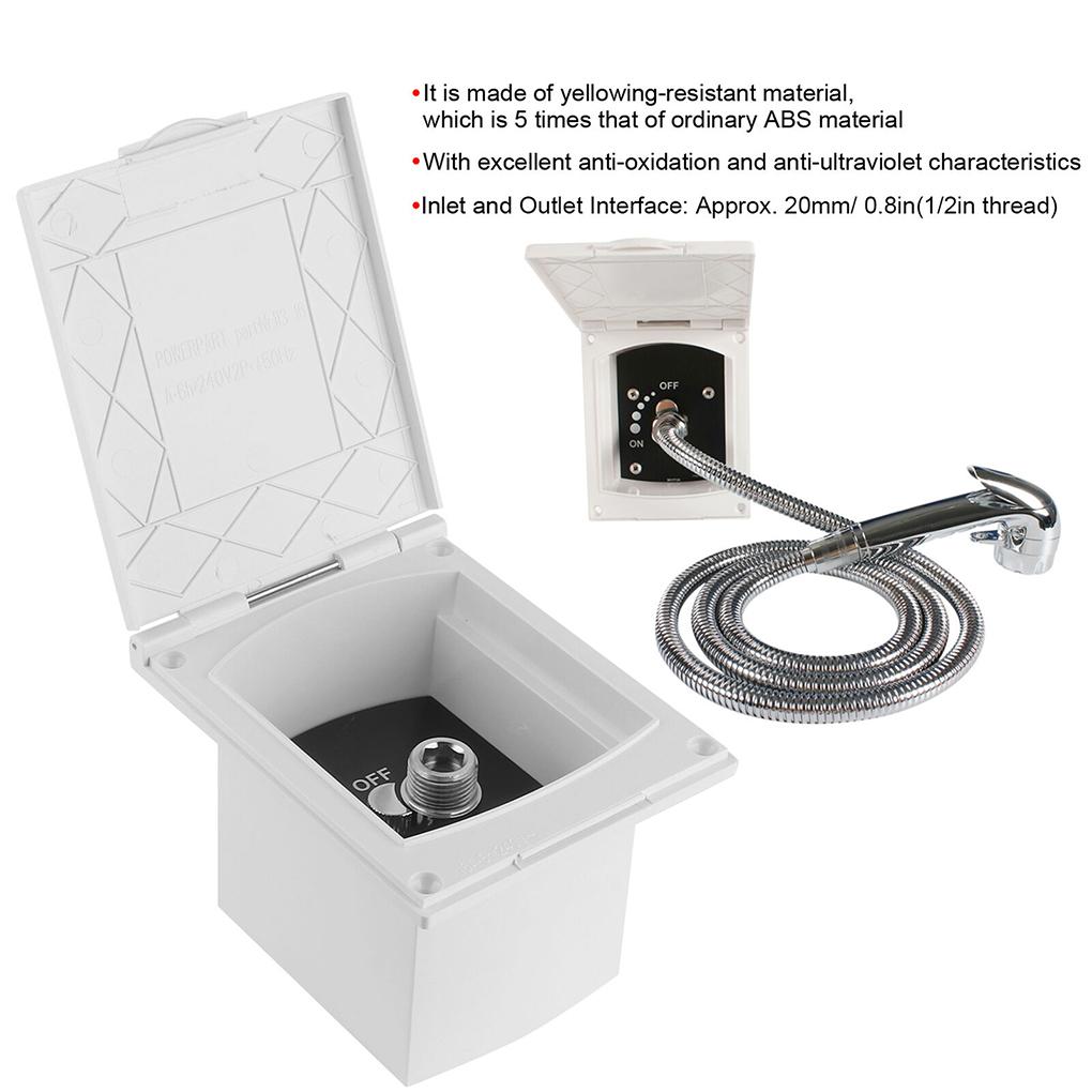 RV Exterior Shower Box Inlet RV Water Inlet Outlet Hatch Filter Lockable Cover Quick Connect Adjustable Water Valve For RVCamper