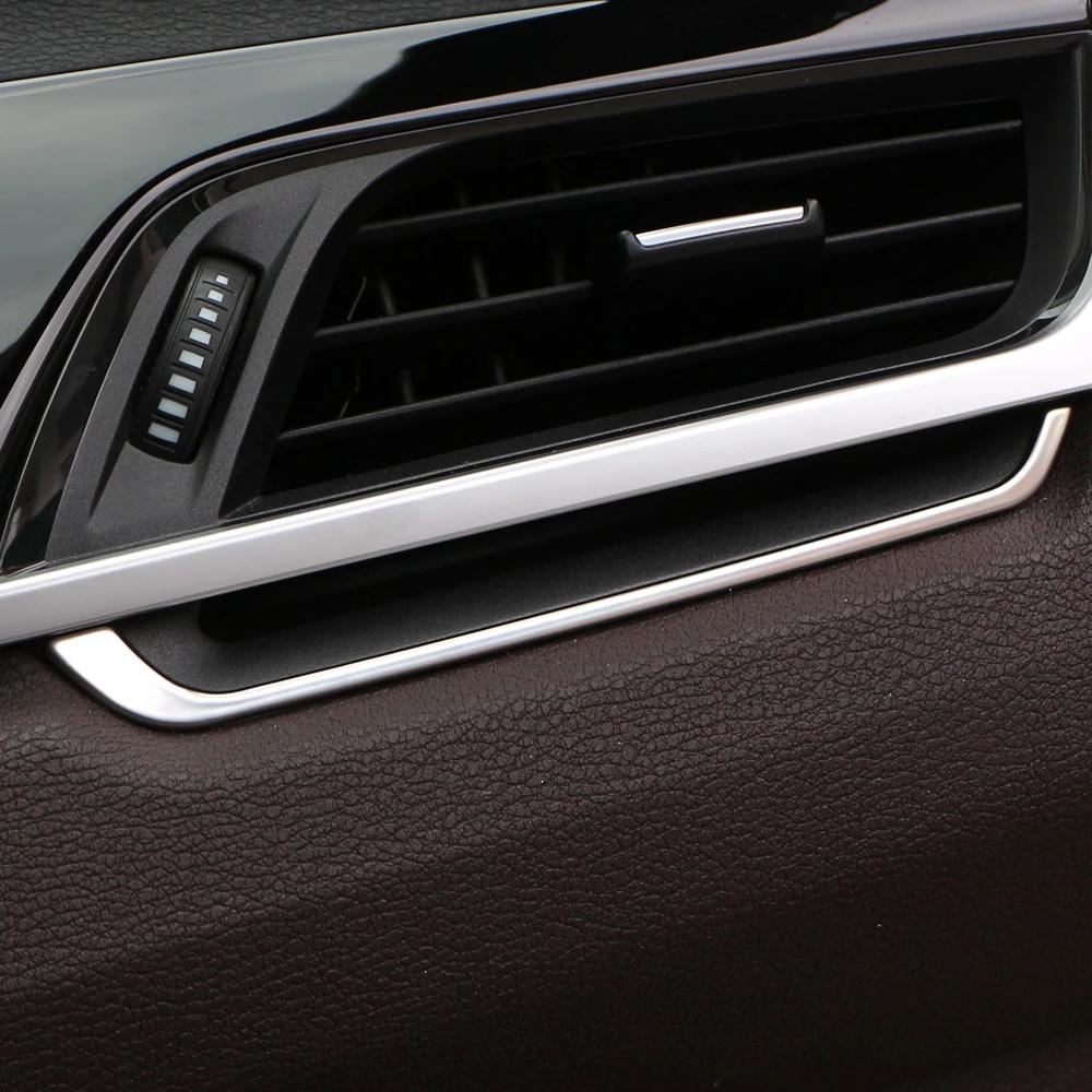 Car Air AC Vent Sticker for BMW X1 F48 2016 2017 2018 2019 2020 2Pcs Stainless Steel Decoration Cover Strip Interior Accessories