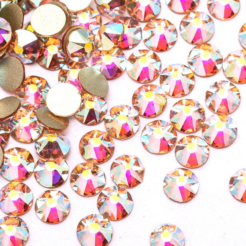 16 Cut Sides Eight Big And Eight Small Imitation Austrian Flat Bottom Drill Nail Drill Ab Color Diy Mobile Phone Case Glass Accessories Rhinestone