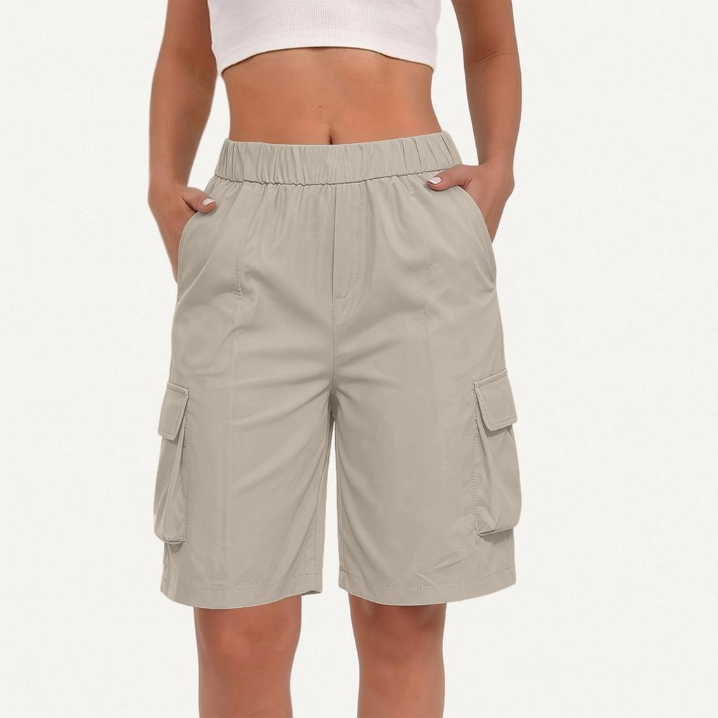 Women's High Waist Wide Leg Hiking Shorts with Pockets - Loose Fit Casual for Outdoor