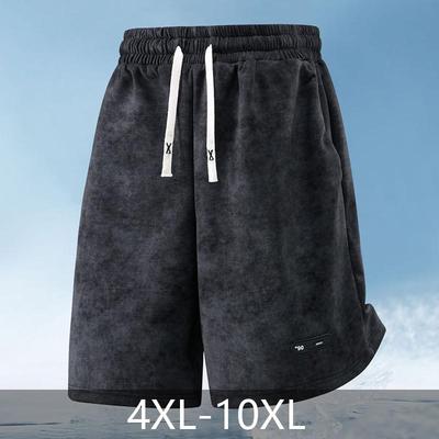 Plus Size 4XL-10XL Fashion Summer Black Shorts for Men Clothes Elastic Waist Casual Oversize Shorts