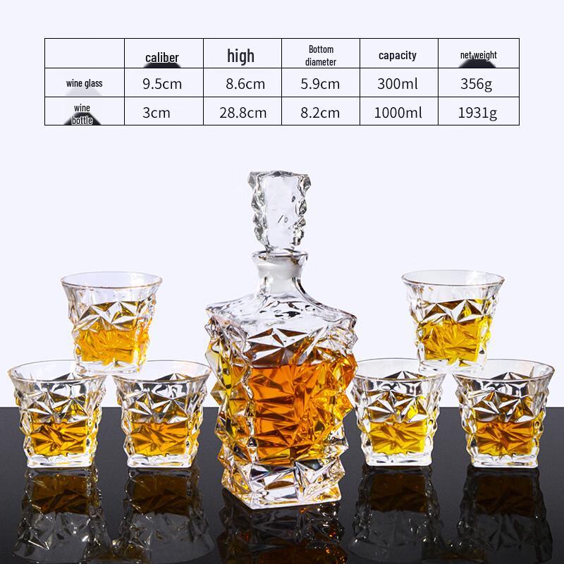 

Fulaivenci Crystal Whiskey Decanter and Glass Set