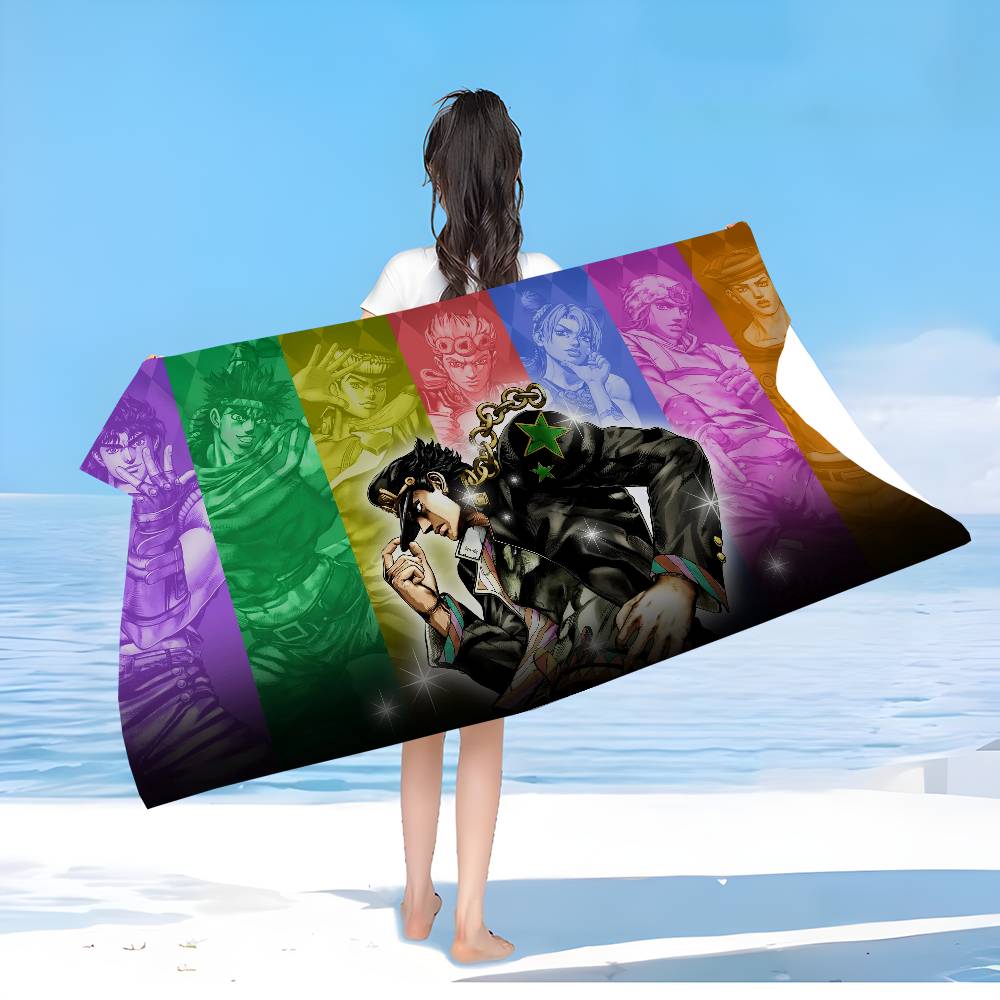 Japan Anime JoJo Bizarre Adventure Beach Towel Colorful Bath Towels For Girl Microfiber Quick Dry Yoga Spa Gym Pool