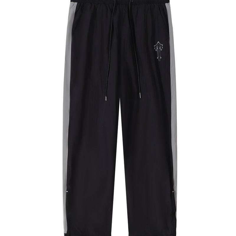 Mens Breathable Mesh Embroidered Track Suit Set Casual Windbreaker Jacket Pants Loose Fit Outdoor Wear