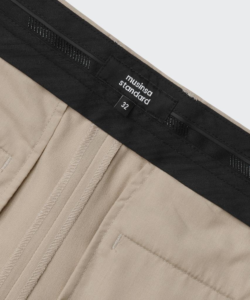 MUSINSA STANDARD Tapered Hidden Banding Crop Slacks [Beige]