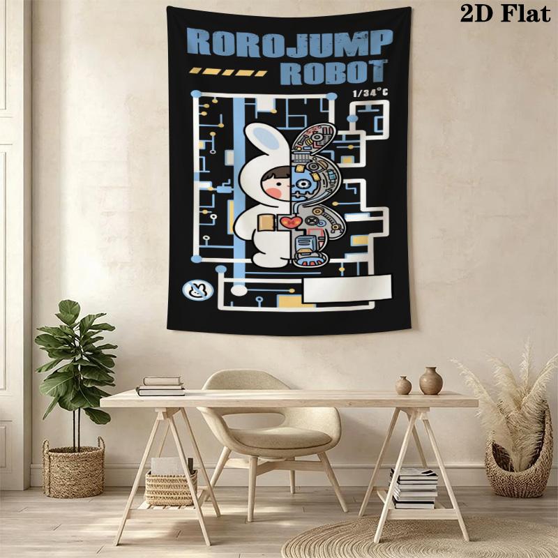 Roro Jump Robot Pattern Home Decor Tapestry, Wall Hanging, Decorative RV Wall Cloth.MGT0918593