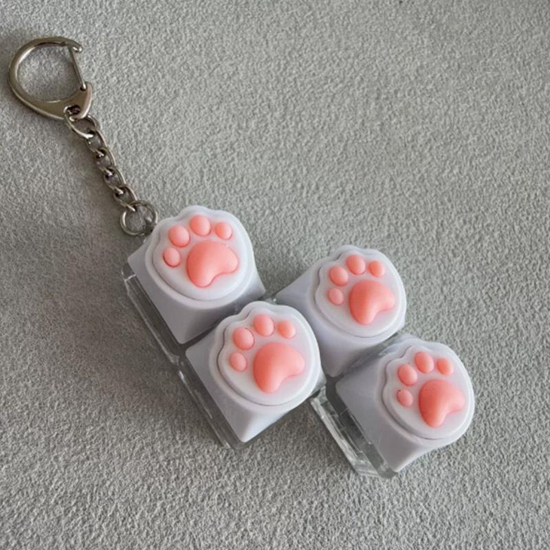Bread Keycap Stress Relief Clicker Keychain Mechanical Keyboard Button Decompress Fingertip Keyring
