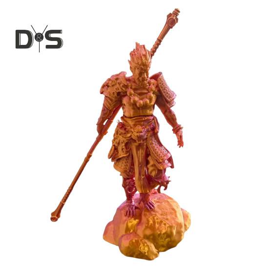 Drukowana w 3D figurka Wukonga, Wielcy Mędrcy Równiący się Niebu, Figurka Rzeźba, Model Króla Małp, Dekoracja na Pulpit, Peryferia do Gier