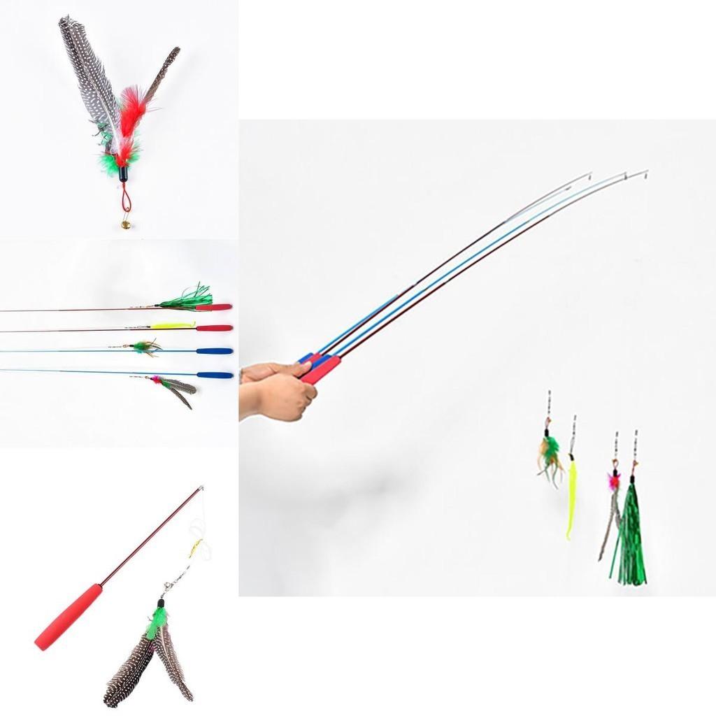 Plüschmaterial Katze Beißspielzeug DIY Selbstgemacht Katzenstab Ersatzkopf Perle Feder Katzenstab Ersatzkopf