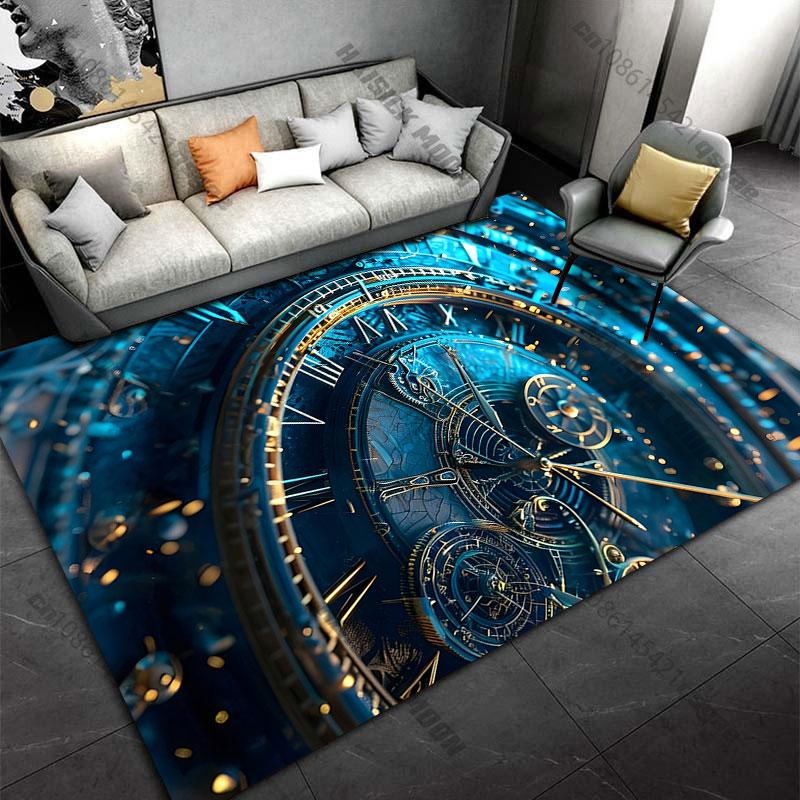 Intricate clockwork design timeless carpet Yoga living room room decor children's crawling mat doormat area rug games mat