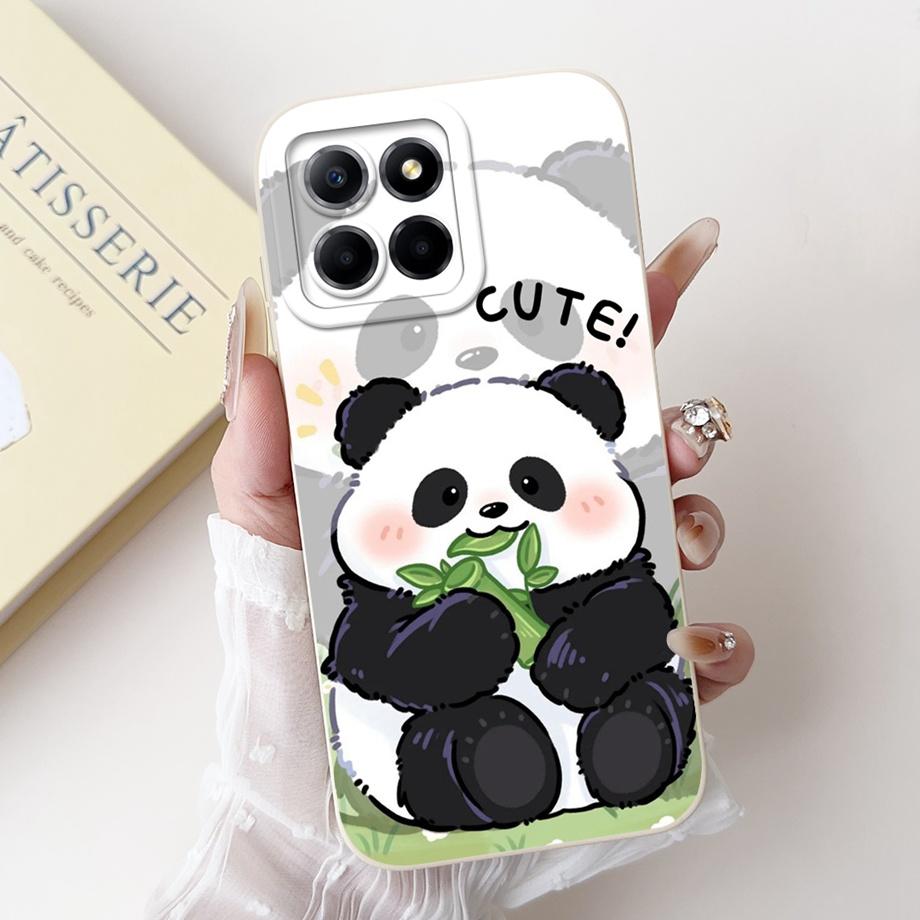 For Huawei Honor X8 4G 5G X8a X8b Phone Case Soft Liquid Silicone Bumper HonorX8 X 8 Anti-knock Cute Panda Astronaut Cover Capa