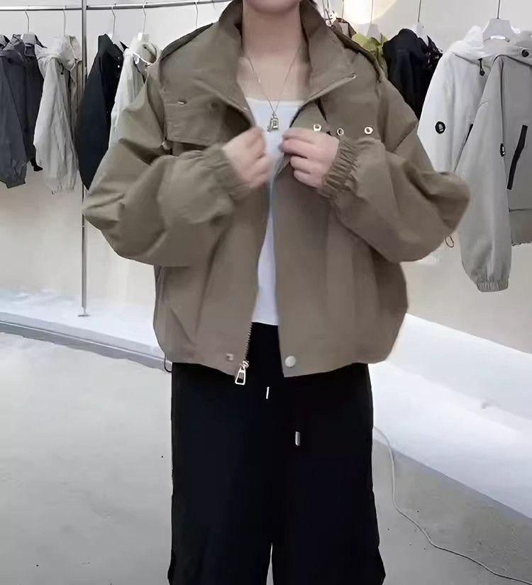 Stilvolle Damen-Kapuzen-Windbreaker-Jacke - Herbst 2025 Lockerer Schnitt Arbeitskleidungs-Stil für zierliche Größen