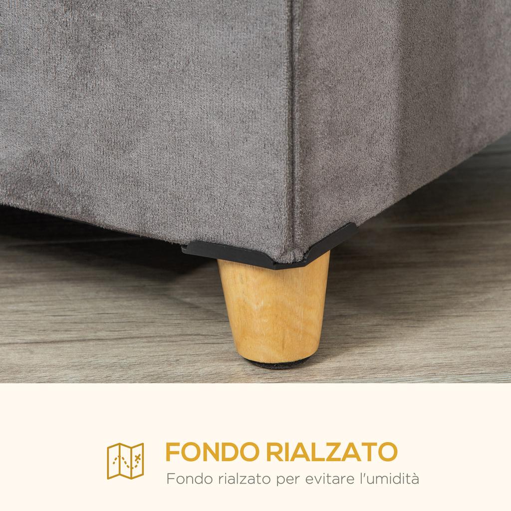 Cat House Pouf Footstool Padded with Removable and Washable Cushion, Grey