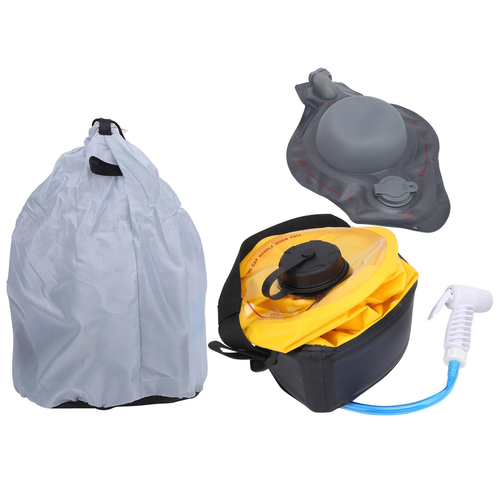 Camp Shower Bag PVC Portable Folding 10L Water Proof Outdoor Product for Travel Hiking Yellow